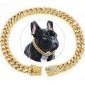 Luxury Cuban Chain Dog Collar – Gold Plated Metal